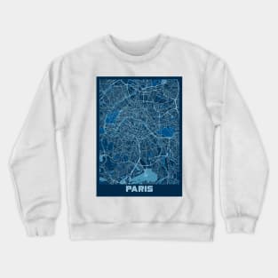 Paris - France Peace City Map Crewneck Sweatshirt